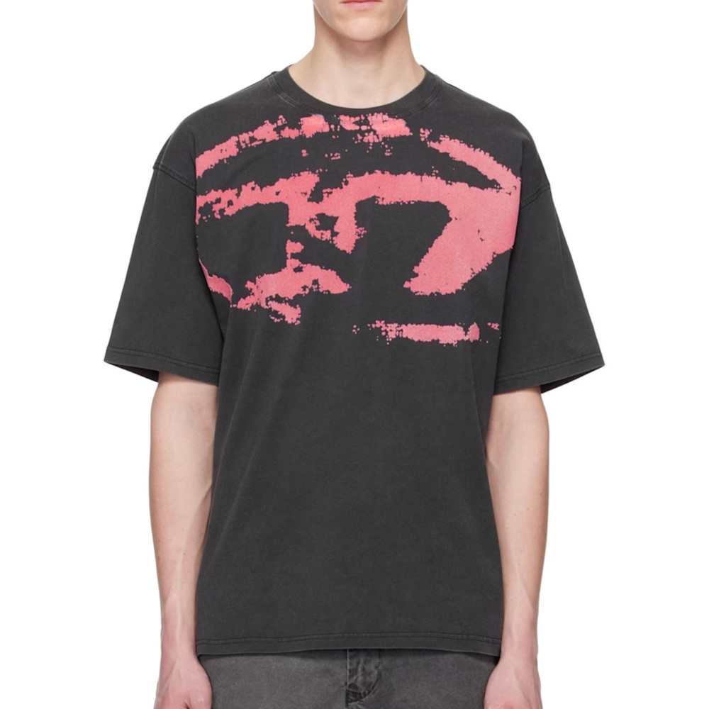 NEW DIESEL Gray & Pink T-Boxt-R21 T Shirt